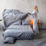 Простирадло на резинці Сатин Premium Light Grey