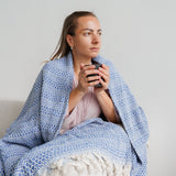 Плед бавовняний Soft - Blue