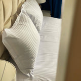 Комплект постільної білизни Страйп Сатин Royal White