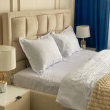 Комплект постільної білизни Страйп Сатин Royal White