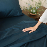 Простирадло на резинці Сатин Premium Navy