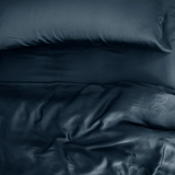 Простирадло на резинці Сатин Premium Navy
