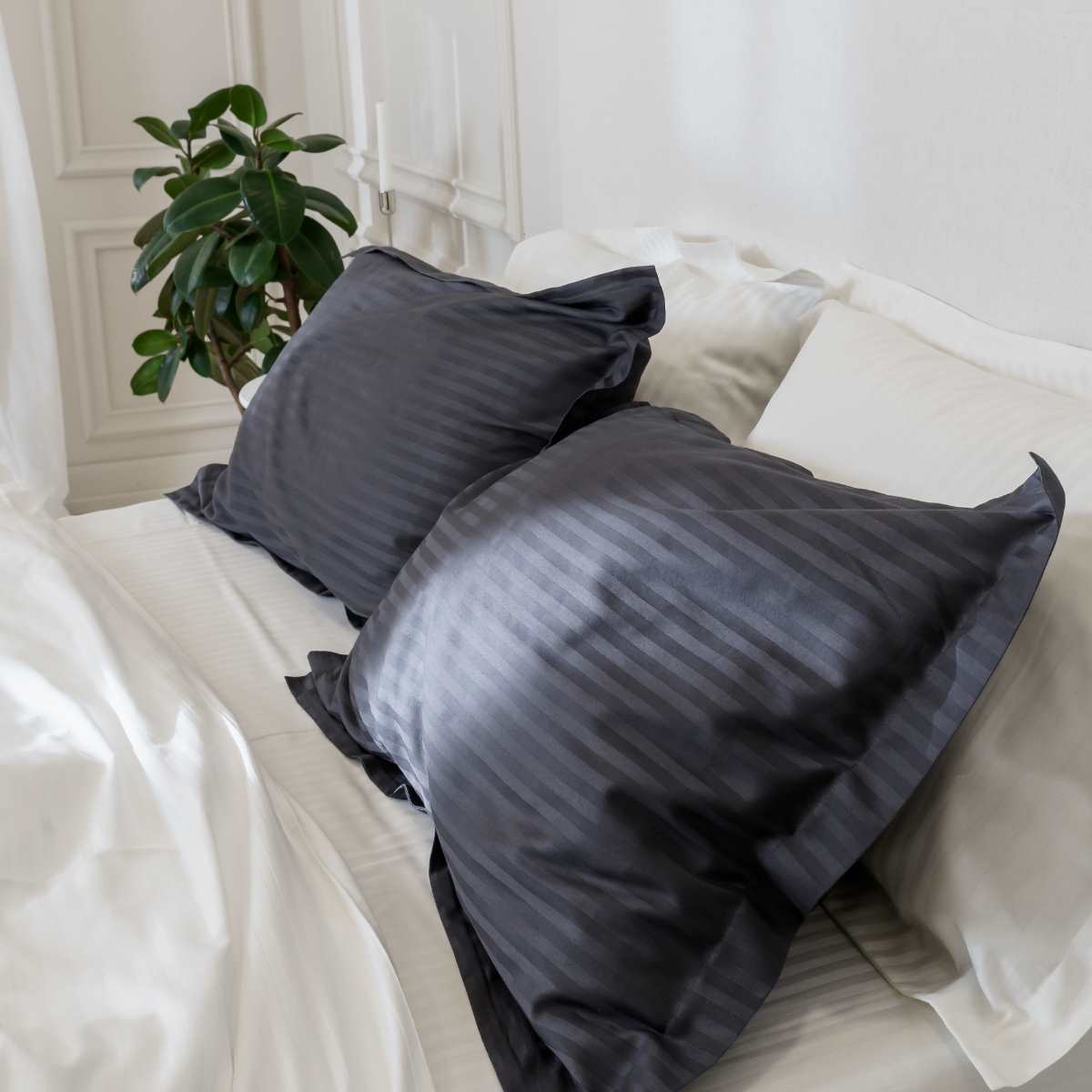 Набір наволочок Страйп Сатин Mineral